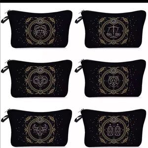 FUDEAM 12 Zodiac Print Pattern Women Waterproof Cosmetic Bag New 2 poly mailers